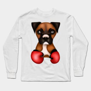 Cute Boxer Drawing Long Sleeve T-Shirt